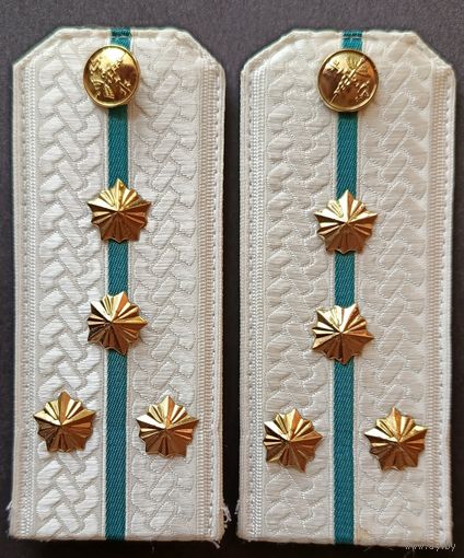 Погоны белые (таможня, 1 полоска, тип 2, 118x50 мм)