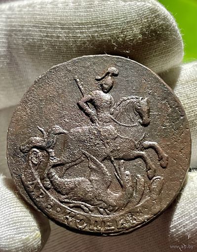 2 копейки 1761 года без МЦ.Шерсть по всему коню.Кладовая.Состояние!!
