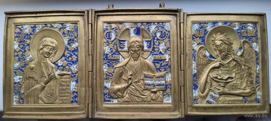 Складень Деисус, эмали.
