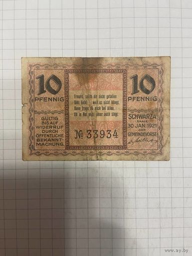 10 пфенингов (нотгельды) г. Германия.-1412