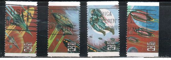 США-1993, (Мих.2337-2341) , гаш., Космос, 4 марки(2)
