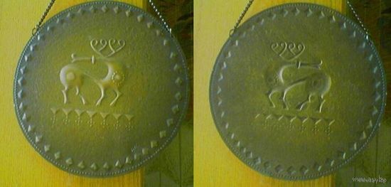Чеканка по металлу: Якутьский олень. (гонг, там-там). (возможен обмен)