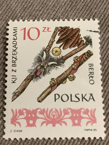 Польша 1985. Музыкальные древние инструменты. Марка из серии