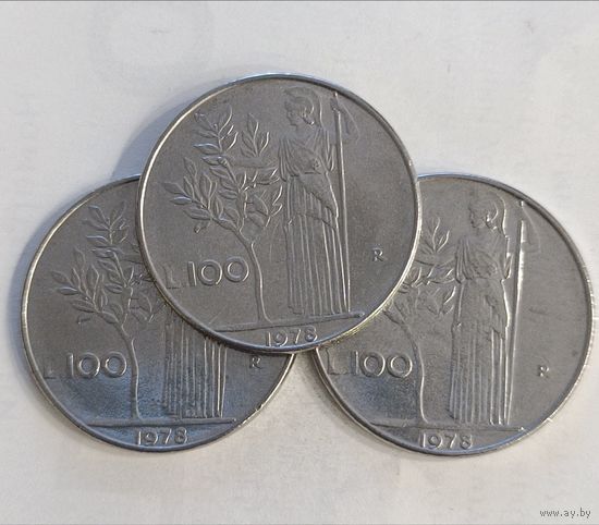 Италия. 100 лир 1978 года