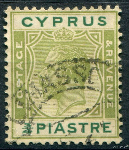 Британские колонии - Кипр - 1924г. - король Георг V, 3/4 Pia - 1 марка - гашёная [Mi 88]. #4-B6-112-A-1