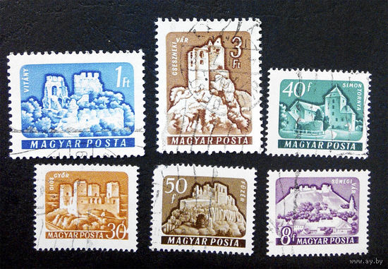 Венгрия Стандарт 1960-61 г. Замки. Архитектура, 6 марок #0044-A1