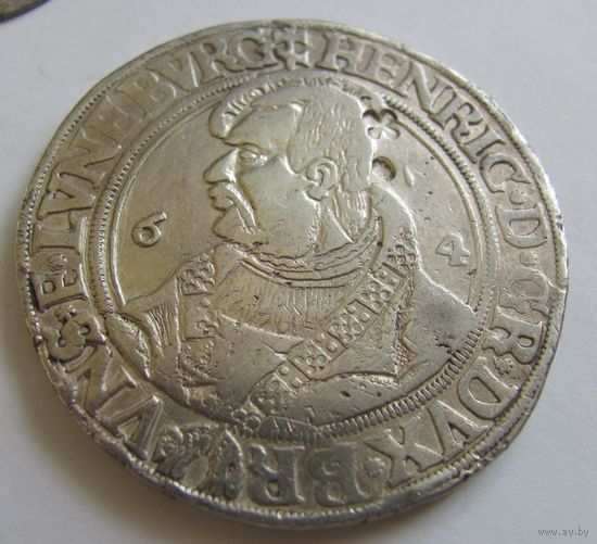 Талер 1564 Брауншвейг-Вольфенбюттель средневековые надчеканы