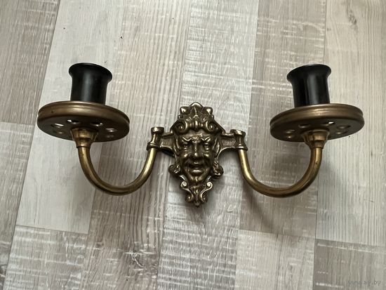 Старинный настенный светильник, бра , латунь