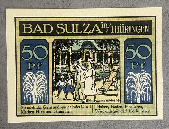 Нотгельд Бад-Зульца 50  пфеннигов 1921 год. Веймарская республика