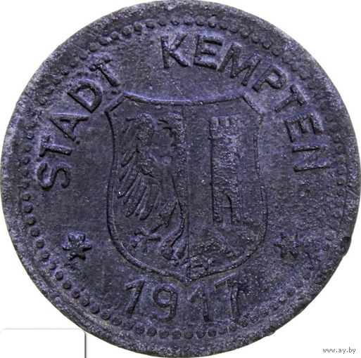РАСПРОДАЖА!!! - ГЕРМАНИЯ КЕМПТЕН 10 пфеннигов 1917 год