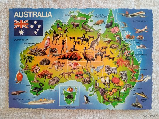 Австралия. Карта животного и растительного мира