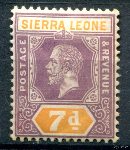 Британские колонии - Сьерра-Леоне - 1912г. - король Георг V, 7 P - 1 марка - MH [Mi 89]. #4-B5-130-A-1