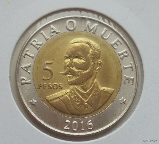 Куба 5 песо 2016 год состояние холдер 120 лет со дня смерти Антонио Масео биметалл