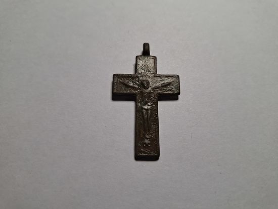 Крест 19в красивый нательный старинный целый 45х25мм