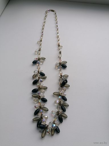 Бусы, Чешское стекло, морозное стекло двух цветов