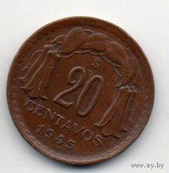РЕСПУБЛИКА ЧИЛИ. 20 СЕНТАВО 1945. Бернардо О Хиггинс
