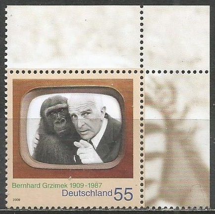 Германия. 100 лет со дня рождения Б.Грижимек. Директор Берлинского зоопарка. 2009г. Mi#2731.