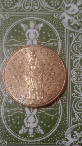 Франция 10 франков 1987 1000 лет династии