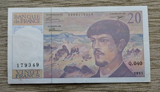 Werty71 Франция 20 франков 1993  банкнота