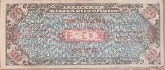 20 марок Германии. Оккупация союзными войсками 1944 г.