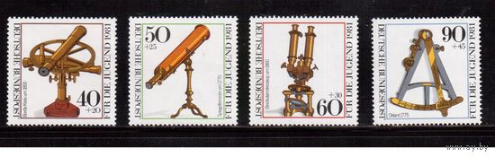 Германия(ФРГ)-1981,(Мих.1090-1093), **, Астрономические Приборы , Оптика