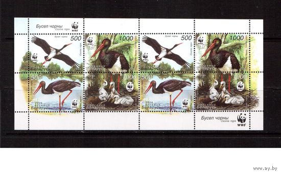 Беларусь-2005,(Мих.597-600)  Птицы(WWF)