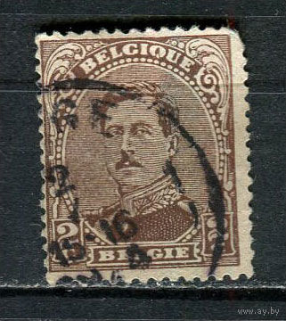 Бельгия - 1915/1922 - Король Альберт I 2С - (есть тонкое место) - [Mi.114I] - 1 марка. Гашеная.  (Лот 10Gx)-T4P25