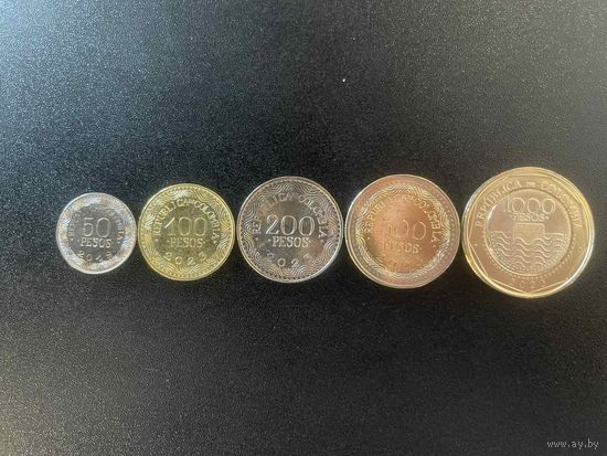 Колумбия НАБОР 5 монет 50, 100, 200, 500, 1000 песо 2017 - 2018 года "Флора и Фауна" UNC