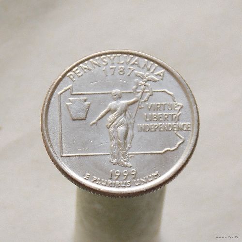 США 25 центов 1999 Р Пенсильвания