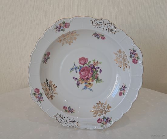 Блюдо фарфор слоновая кость позолота Schwarzenhammer Germany