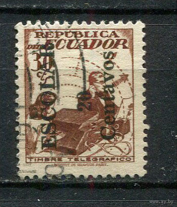 Эквадор - 1954 - Надпечатка ESCOLAR 20 Centavos на 30C. Zwangszuschlagsmarken - [Mi. 72z] - полная серия - 1 марка. Гашеная.  (LOT Ft46)-T10P42