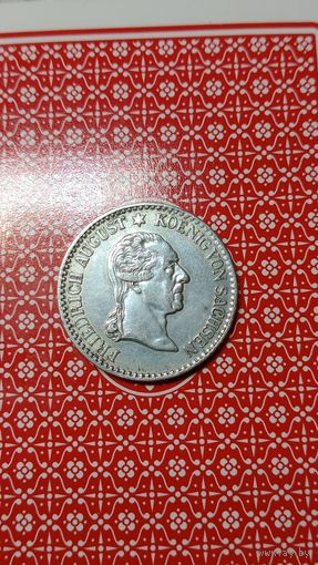 Саксония 1/6 часть талера 1827 Смерть   Фридриха Августа |