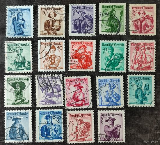 Марки Австрии 16 Провинциальные костюмы 1948/58