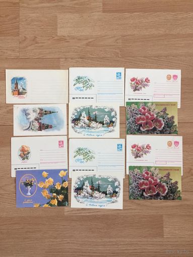 Конверты новогодние (и с др. праздниками), с родными открытками, СССР