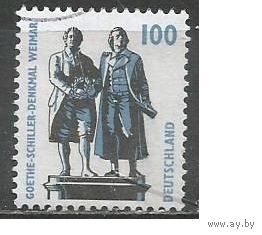 ФРГ. Памятник Гёте и Шиллеру. Веймар. 1997г. Mi#1934.