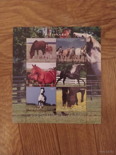 Конго малый лист 2012 г. Лошади.