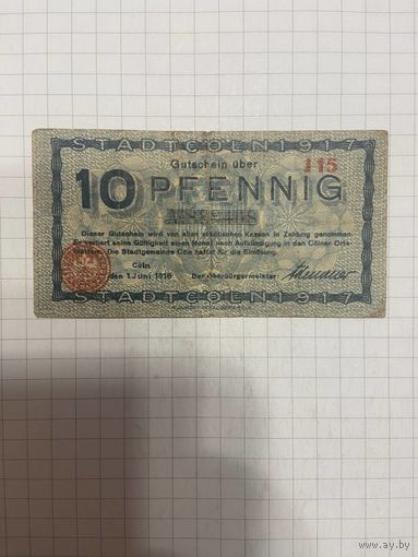 10 пфенингов (нотгельды) г. Германия.-1412