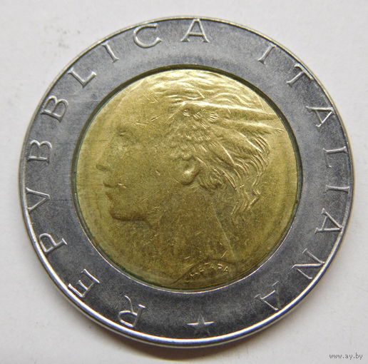 Италия 500 лир 1990 г