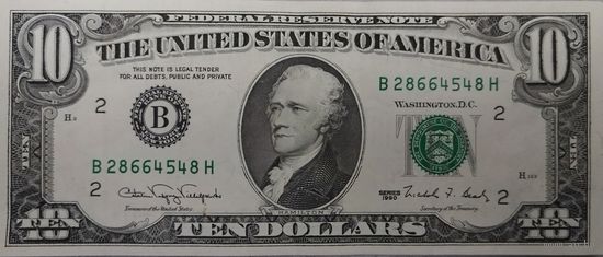 10 долларов США. 1990г