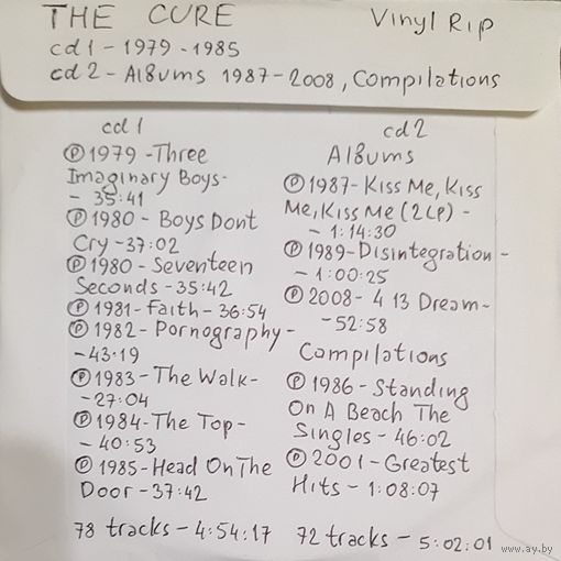 CD MP3 The CURE - 2 CD - Vinyl Rip (оцифровки с винила)