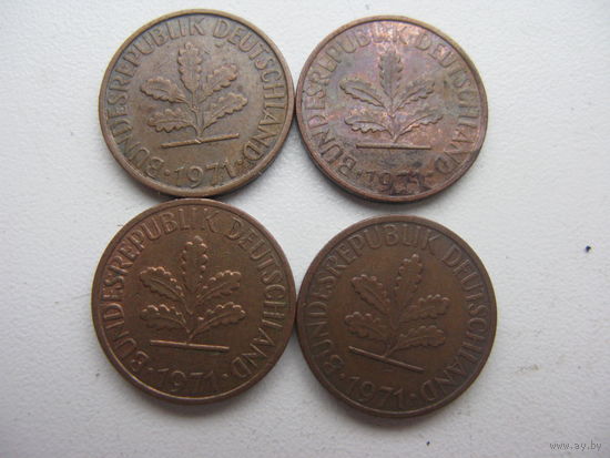 1 пфенниг 1971 D. F. G. J.