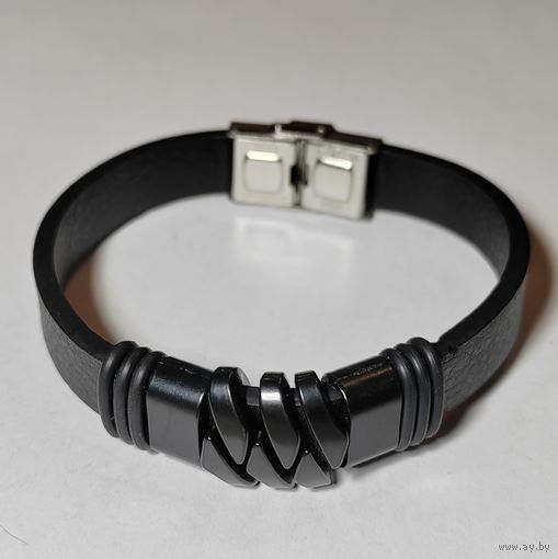 Браслет кожаный "Сила" (Black Version)