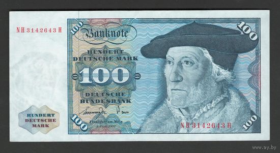 Германия ФРГ 100 марок 1977 года. Тип Р-34b. Состояние XF+