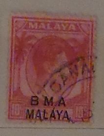 Король Георг VI. СТРЕЙТС-СЕТЛМЕНТС (Straits Settlements). BMA (Британская военная администрация). Дата выпуска: 1945