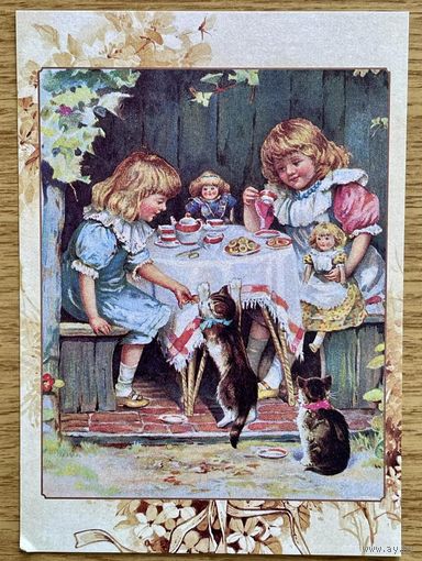 Репринт.Открытка для посткроссинга 10,5 х 14,8 см "Далёкое детство"издателя начала 20 века Эрнеста Нистера