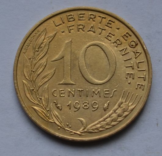 Франция, 10 сантимов 1989 г.