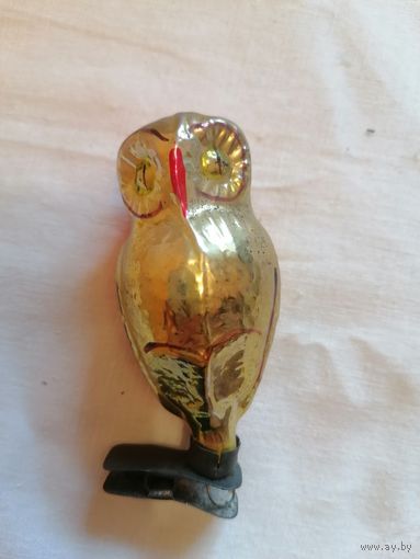 Ёлочная игрушка СОВА СССР на прищепке 0106