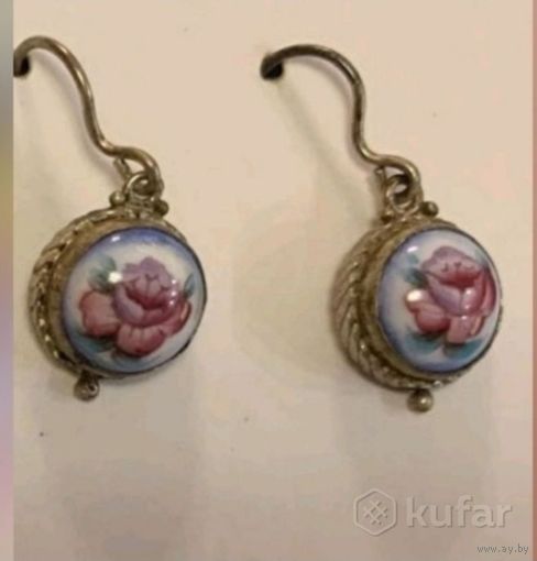 Серьги. Финифть.