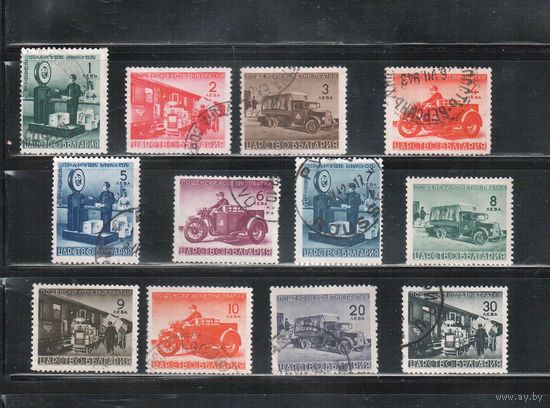 Болгария-1941, (Мих.1-12), гаш. ( 2 м - * )  , Пакетмарки, Война, Почта, Автомобили, Мотоциклы(полная серия)