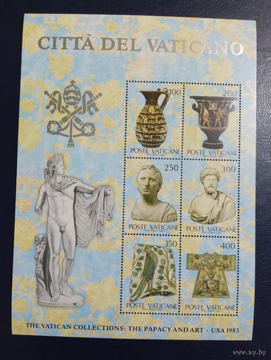 Ватикан** 1983 3 красивых блока искусство без наклеек и их следов
